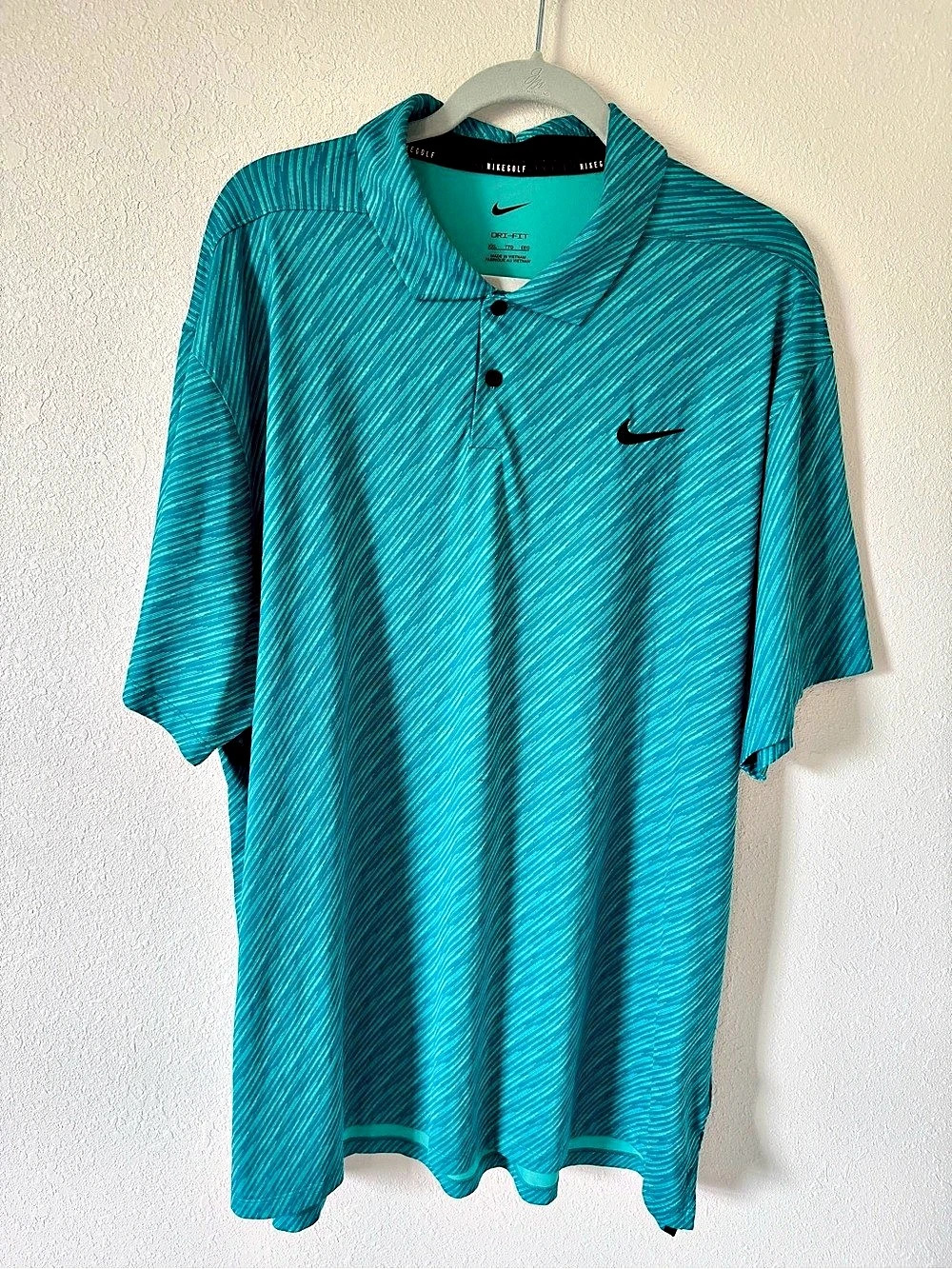 Nike Golf Dri-FIT Striped Polo Shirt Men's Polo Blue XXL